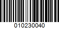 Barcode for 010230040
