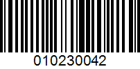 Barcode for 010230042