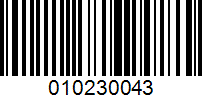 Barcode for 010230043