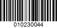 Barcode for 010230044