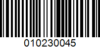 Barcode for 010230045