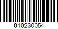 Barcode for 010230054