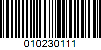 Barcode for 010230111