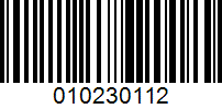 Barcode for 010230112