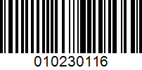 Barcode for 010230116