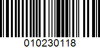 Barcode for 010230118