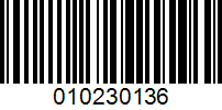 Barcode for 010230136