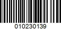 Barcode for 010230139