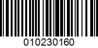 Barcode for 010230160