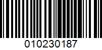 Barcode for 010230187