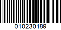 Barcode for 010230189