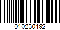 Barcode for 010230192