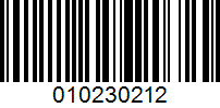 Barcode for 010230212