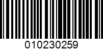 Barcode for 010230259