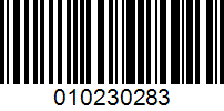 Barcode for 010230283