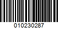 Barcode for 010230287