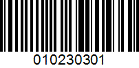 Barcode for 010230301