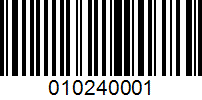 Barcode for 010240001