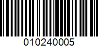 Barcode for 010240005