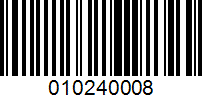 Barcode for 010240008