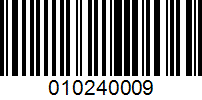 Barcode for 010240009