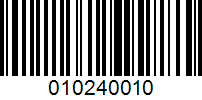 Barcode for 010240010