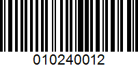 Barcode for 010240012