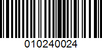 Barcode for 010240024