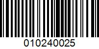 Barcode for 010240025