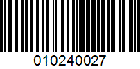 Barcode for 010240027