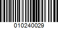 Barcode for 010240029