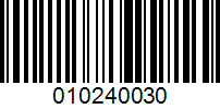 Barcode for 010240030