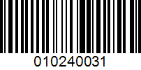 Barcode for 010240031