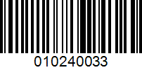 Barcode for 010240033