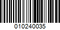 Barcode for 010240035