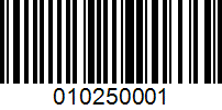 Barcode for 010250001