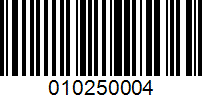 Barcode for 010250004