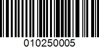 Barcode for 010250005