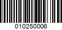 Barcode for 010250006