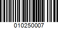 Barcode for 010250007