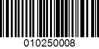 Barcode for 010250008