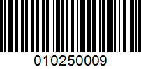 Barcode for 010250009