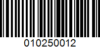 Barcode for 010250012