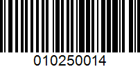 Barcode for 010250014