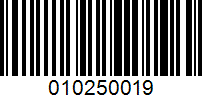 Barcode for 010250019