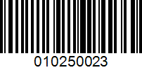 Barcode for 010250023