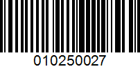 Barcode for 010250027