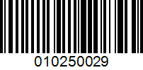 Barcode for 010250029