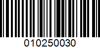 Barcode for 010250030