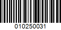 Barcode for 010250031